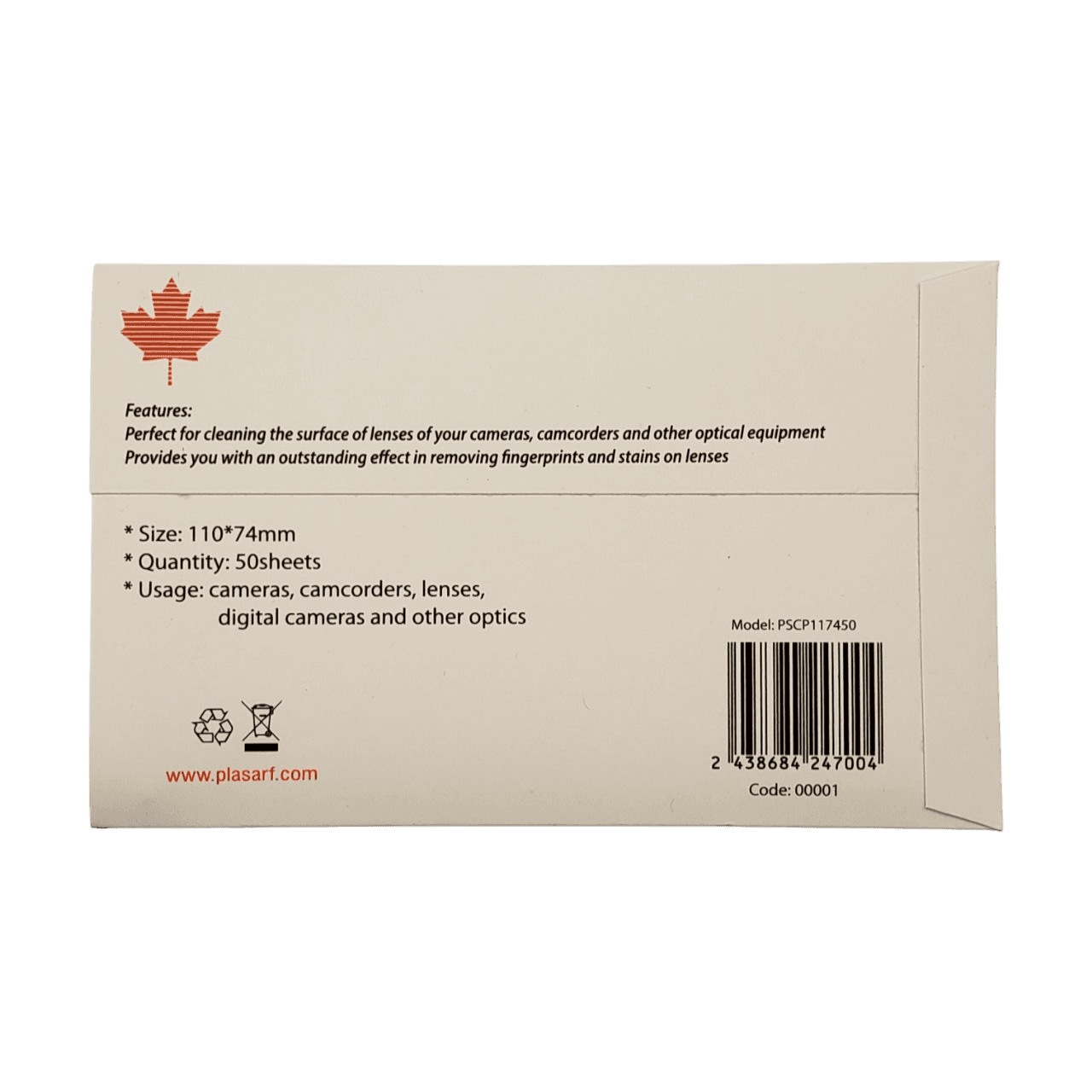 plasarf original lens cleaning paper 110mmx74mm 50pcs